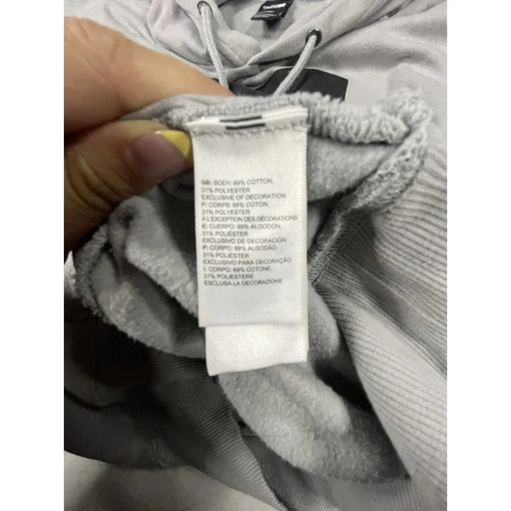 The North Face Hoodie Mens Small Gray Pullover Logo Sweatshirt